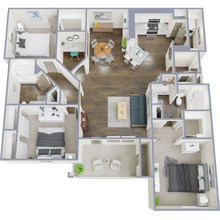 3 Bed x 2 Bath 2204 floor plan